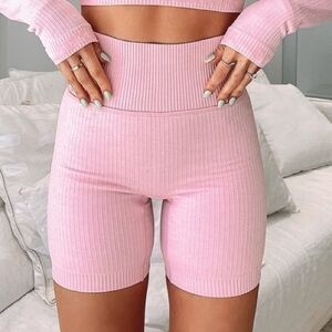Sarah’s Day x Whitefox Boutique Pink Ribbed Bike Shorts